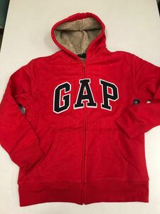 ●ＧＡＰ●新品●160●裏ボア●ロゴパーカー●赤●ギャップ●4-3