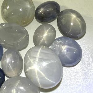 ☆天然スターサファイア12点おまとめ 50ct☆M ルース 裸石 宝石 コランダム star sapphire corundum jewelry S