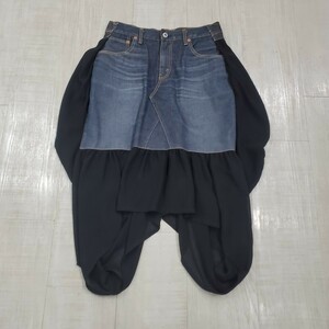 15ss JUNYA WATANABE COMME des GARCONS denim ジュンヤワタナベ コムデ ギャルソン デニム ハート型 ドッキング チュール スカート