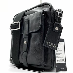 1円【新品・現行】TUMI トゥミ ショルダーバッグ トート メッセンジャー シルバー金具 オールレザー 本革 ブラック 斜め掛け メンズ 黒色