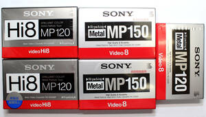 SONY 8ミリビデオ テープ 5本セット MP120 MP150 Hi8 Video 8 ソニー 未使用 P6-120HMP P6-150MP P6-120MP