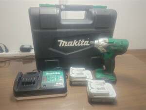 makita マキタ インパクトドライバー M697D 動作品 14.4V ケース 充電器 リチウムイオン電池×2 付き 中古品