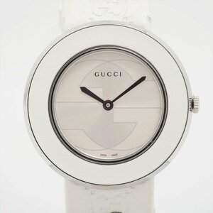 ■ 1円 ～ 中古品 参定8.2万■ グッチ GUCCI ■ ユープレイ 129.4 ■箱 GG グッチシマ ホースビット クォーツ シルバー ホワイト YA129419