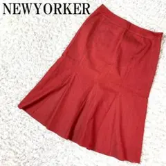 NEWYORKER 裾フレアデニムスカート レッド 9 B5071