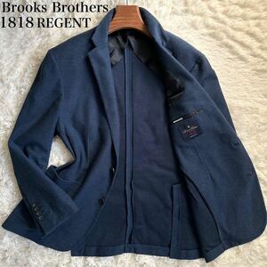 2XL 極美品 BROOKS BROTHERS ブルックスブラザーズ Rejent 1818 メンズ アンコンジャケット 紺 ネイビー テーラード サマージャケット 45R