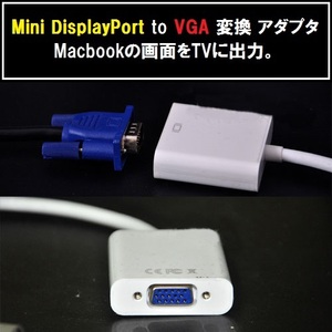 【E0006】Mini DisplayPort to VGA 変換 アダプタ [VGA出力]