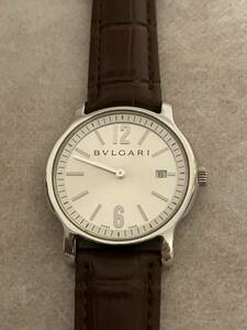 稼働★ブルガリ Bvlgari ST35S（ソロテンポ） メンズ クォーツ腕時計※革ベルト新品交換済