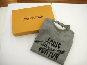5205T【本物保証】 LOUIS VUITTON ルイヴィトン スウェット トレーナー Sサイズ ロゴ刺繍 コットン グレー 美品
