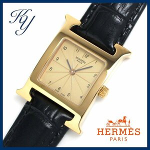 1円～ 価格高騰 3ヶ月保証付き 美品 本物 人気 HERMES エルメス Hウォッチ HH1.201 革ベルト レディース 時計