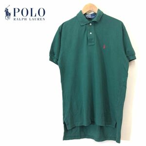 G301-F-N◆ old ◆ POLO RALPH LAUREN ポロラルフローレン 半袖ポロシャツ カットソー ◆ sizeM コットン100 グリーン 古着 メンズ 春夏