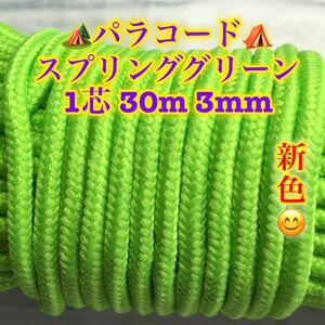 ☆★パラコード★☆１芯 ３０m ３mm☆★スプリンググリーン★アウトドアなど用★