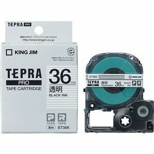 【新品】キングジム(KING JIM) テプラPROテープ透明ラベル 36mm 黒文字 ST36K