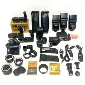 【カメラパーツ 大量まとめ】Nikon F2用等 カメラバック モータードライブ マガジン アングルファインダー 接写リング ストロボ 他 C3135