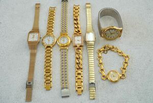 F591 GUESS/ALBAなど ゴールドカラー 腕時計 メンズ レディース アクセサリー クォーツ 大量 セット まとめて おまとめ まとめ売り 不動品