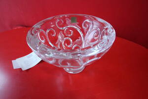 ラリーク フランス ナンシー クリスタル　ガラス工芸　花瓶　フルーツボール　ケース付き　　送料込　　H62