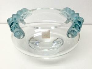 送料無料 ◆ ガラス工芸 ◆ Lalique ラリック クリスタル ◆ 幅300×奥行280×高さ185mm 花瓶 花器