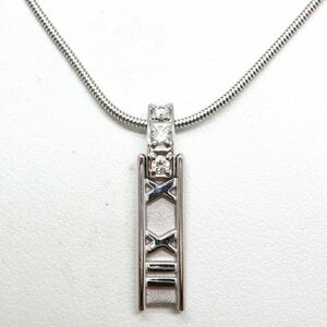 TIFFANY&Co.(ティファニー）《K18WG天然ダイヤモンド付きアトラスネックレス》A ◎7.2g 約40.5cm diamond necklace jewelry EF0/EF2