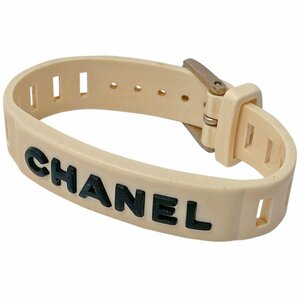 シャネル CHANEL ロゴ ラバー ブレスレット ラバーバンド ブレスレット ラバー ホワイト レディース 【中古】