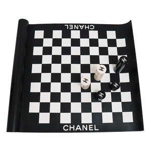 （未使用　展示品）シャネル Cシャネル CHANEL チェッカー ボード ゲーム ココマーク ラムスキン レザー ブラック ホワイト AA7749 箱付