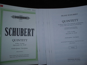 ■SCHUBERT QUINTETT シューベルト ピアノ 五重奏曲 ■楽譜 URTEXT