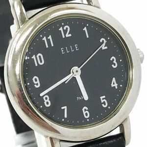 ELLE エル 腕時計 4633-E67668 クオーツ アナログ ラウンド ブラック 3気圧防水 おしゃれ レディース ウォッチ 電池交換済み 動作確認済み