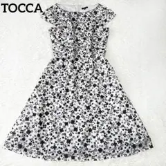 ＊完売TOCCA ジプシーディープローズドレス 花刺繍ワンピース 6 アイボリー
