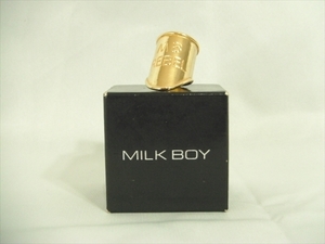 【LPZZ】未使用保管品★MILKBOY ミルクボーイ 指輪 アーマーリング Lサイズ ゴールドカラー / 2000年頃購入 PUNK パンク ROCK ロック