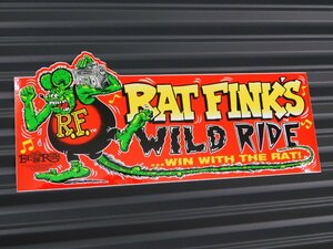 【Rat Fink・ラットフィンク】※《バンパーステッカー・WILD RIDE／サイズ80×180mm》　MOONEYES　(品番RDF050)