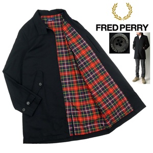 【B2890】【定価29,040円】FRED PERRY フレッドペリー ハリントンマックウインターコート ステンカラーコート 裏地チェック F2475 サイズS