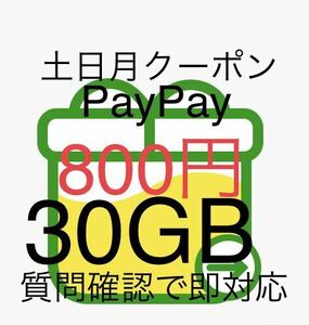 ★即決匿名★土日月実質800円 mineo マイネオ パケットギフト 30GB【質問で即対応】(20GB 10GB 5GB 3GBクーポン) 週末クーポンで実質800円