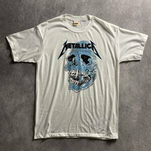 1スタ 80s 90s vintage USA製 METALLICA メタリカ バンド Tシャツ ホワイト 白 Lサイズ シングルステッチ