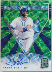 ☆ 筒香嘉智 MLB 2020 Panini Chronicles Spectra Neon Green Prizm Auto Yoshitomo Tsutsugo 25/25 直筆サイン オート ジャージナンバー