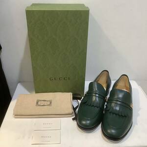 GUCCI グッチ Loafer ローファー fringe フリンジGreen グリーン サイズ10 655500