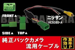 純正バックカメラがそのまま使える 日産 ニッサン NISSAN HC508D-A 社外ナビ 市販ナビ RCA 変換 リアカメラ ハーネス 配線 コード ケーブル