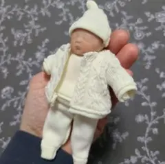ハンドメイド 樹脂粘土ベビー ドール リアル赤ちゃん人形 ミニベビー 11cm