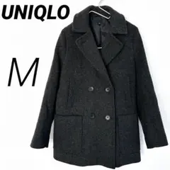 【UNIQLO/ユニクロ】ウールブレンドPコート（M）黒　ポケット多数　冬コート