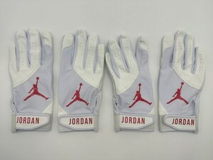 JORDAN ジョーダン 野球 両手 バッティンググローブ ホワイトxレッド Size-L　2セット まとめ売り