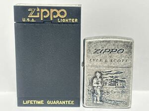 (12) ZIPPO ジッポ ジッポー オイルライター LYLE & SCOTT ライル & スコット エンシャントシルバー ケース付き シルバー系 喫煙グッズ