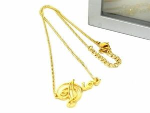 1円 ■極美品■ ChristianDior クリスチャンディオール ロゴ ネックレス ペンダント アクセサリー レディース ゴールド系 AZ2639