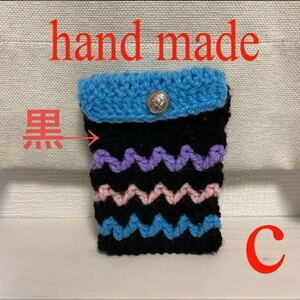 ハンドメイド　ニット　ポーチ　c