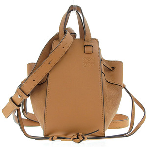 ロエベ LOEWE ハンモック ミニ 2WAYバッグ ショルダーバッグ ドローストリング レザー ブラウン 314.39.V07 中古 新入荷 OB1405