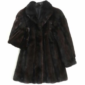 美品▼TAKAGI FUR MINK ミンク 本毛皮コート ダークブラウン 毛質艶やか・柔らか◎