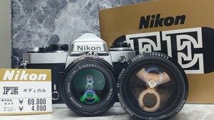 【終活整理】 Nikon FE 美品＋Ai-s NIKKOR 50mm f1.4＋35-105mm マクロ付ズーム 取扱説明書 各動作良好 露出計OK レンズ光学良好 ニコン 