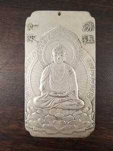 中国唐物 仏牌 人物紋 精雕 極細工 彫刻　文鎮　置物　如来　仏像