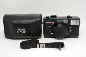 【美品】KONICA C35 EF コンパクトフィルムカメラ + 純正アクセサリー(レザーケース/ストラップ/レンズキャップ)付属 #3775