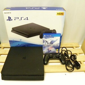 1円～ PS4 PlayStation4 CUH-2100A 動作OK 500GB プレステ4 SONY ソニー JetBlack ブラック ACE COMBAT7 付 中古 送料無料！！