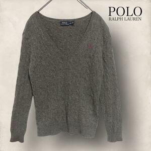 POLO ポロ ラルフローレン カシミヤ混 ケーブルニット セーター レディース