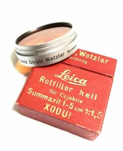 美品◆Leica Summarit 5cm F1.5 ズマリット用フィルター 純正 オレンジ色 元箱付き