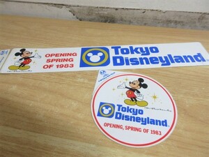 2D2-2「東京ディズニーランド ステッカー 2枚セット」OPENING SPRING OF 1983 当時物 レトロ オリエンタルランド TOKYO Disneyland