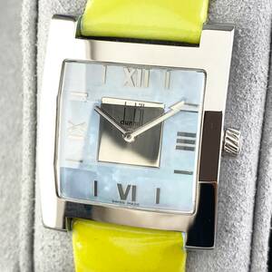 【1円〜】Dunhill ダンヒル 腕時計 メンズ レディース兼用 8022 ファセット ブルーシェル文字盤 ローマン スクエア 可動品